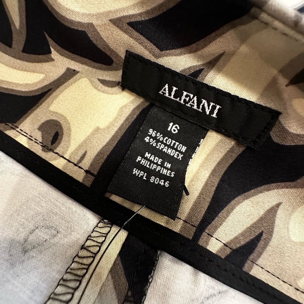 Alfani Beige and Black Patterned Skirt, NWT, Size 16 - Picture 2 of 7